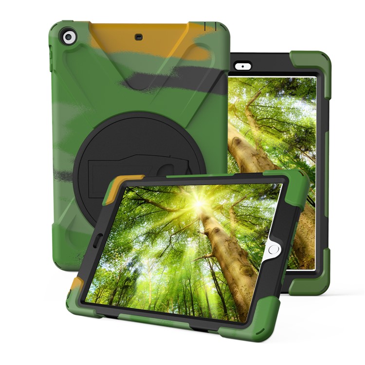 

X-shape PC + TPU 360-градусная Поворотная Подставка Для Ipad 9.7 (2018) /9.7 (2017) - Камуфляж, iPad 9.7 (2018)