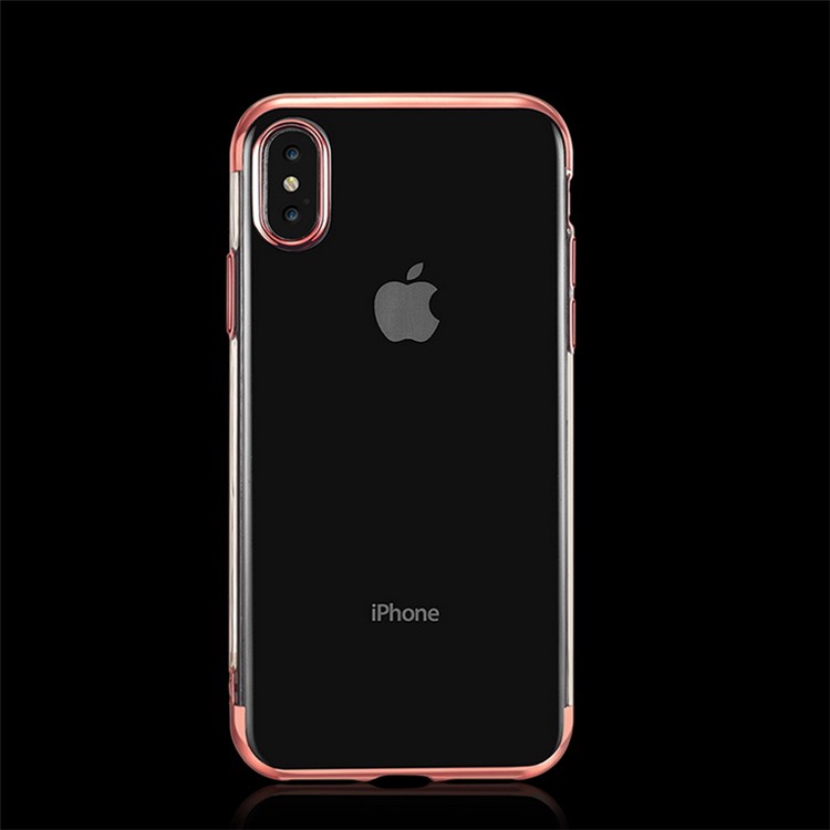 

Гальванизированные Края Корпус Мобильного Телефона TPU Для Iphone 9 Plus - Розовое Золото, iPhone XS Max 6.5 inch