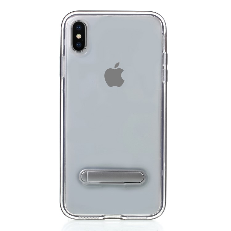

Очистить Назад PC + TPU Гибридный Защитный Чехол С Подставкой Для Iphone 9 Plus - Серебряный