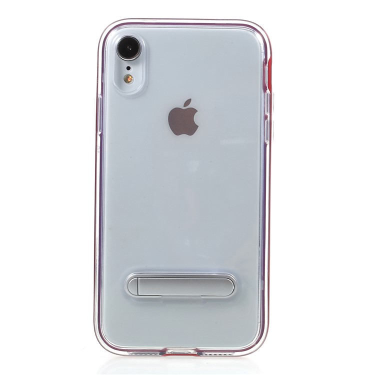

PC + TPU Kickstand Clear Back Casing Cover for iPhone XR 6.1 inch - Red