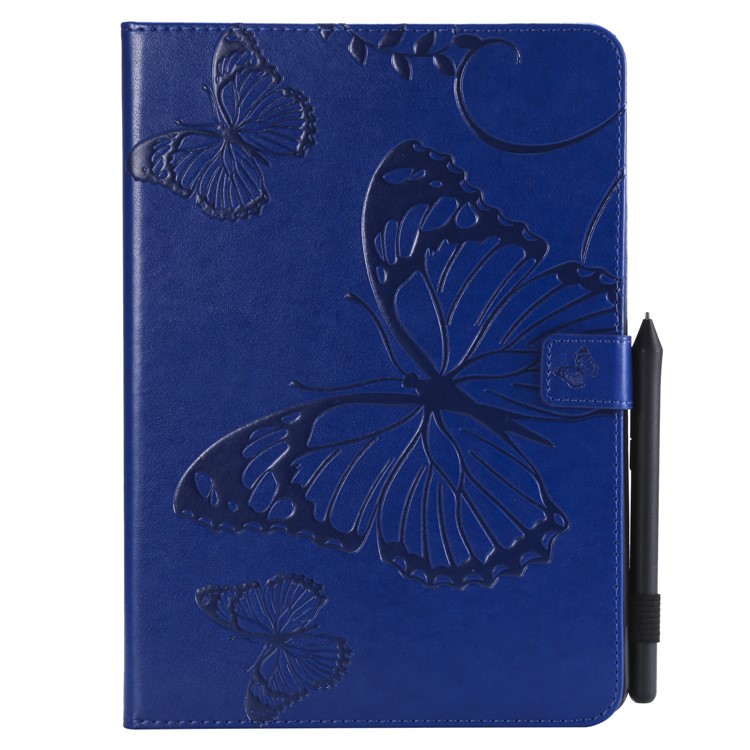 

Imprint Butterfly Flower Wallet Leather Folio Case Accessory with Pen Loop for iPad 9.7 (2018) / 9.7 (2017) / Air 2 / Air - Blue, iPad 9.7-inch (2018)