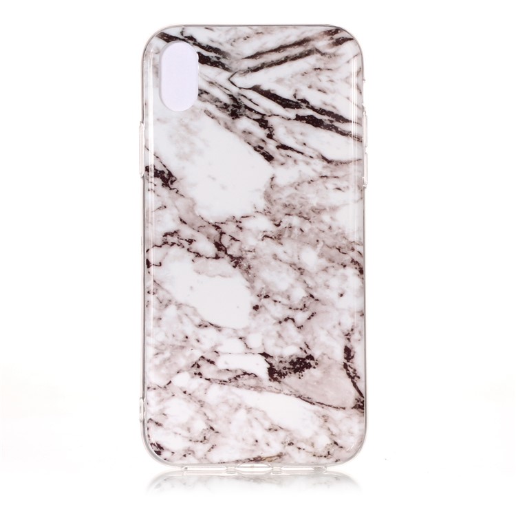 Pattern Printing IMD TPU Phone Case for iPhone XR 6.1-inch - Grey Marble-1