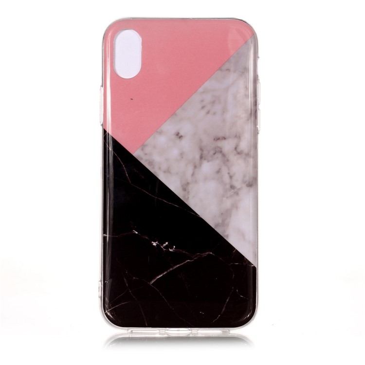 Pattern Printing IMD TPU Phone Gel Case for iPhone XR 6.1-inch - Splicing Marble Pattern-1