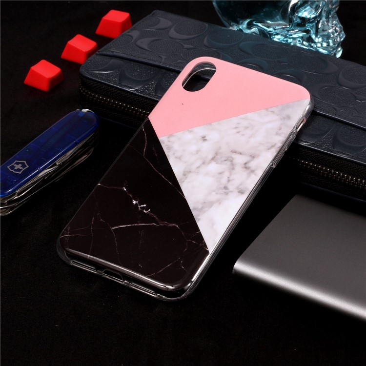 Pattern Printing IMD TPU Phone Gel Case for iPhone XR 6.1-inch - Splicing Marble Pattern-4