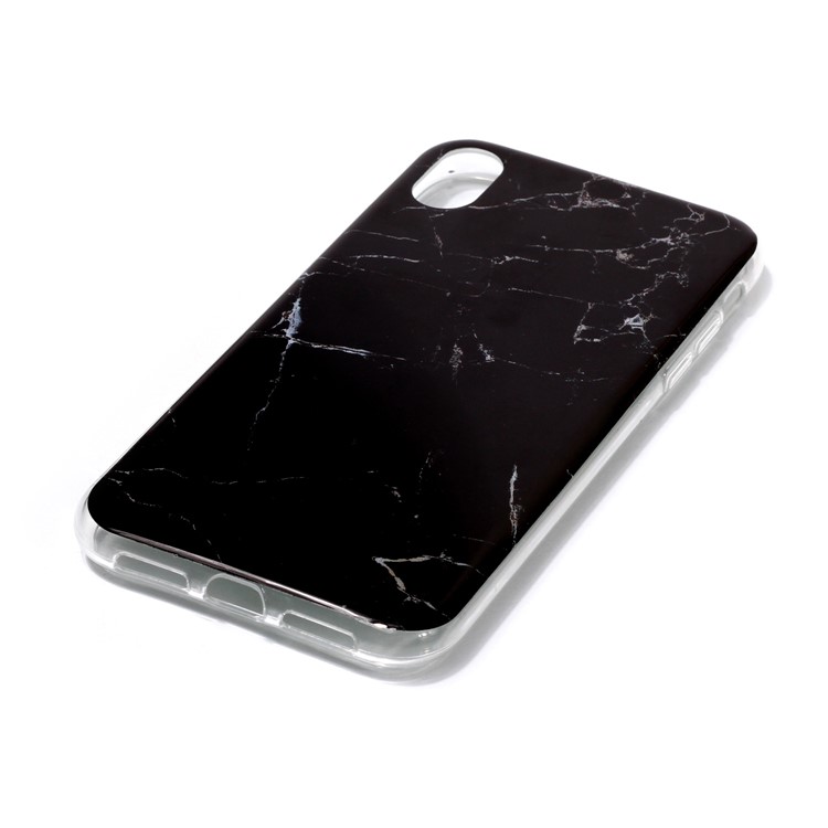 Pattern Printing IMD TPU Gel Cover Case for iPhone Xs Max 6.5-inch - Black Marble-2