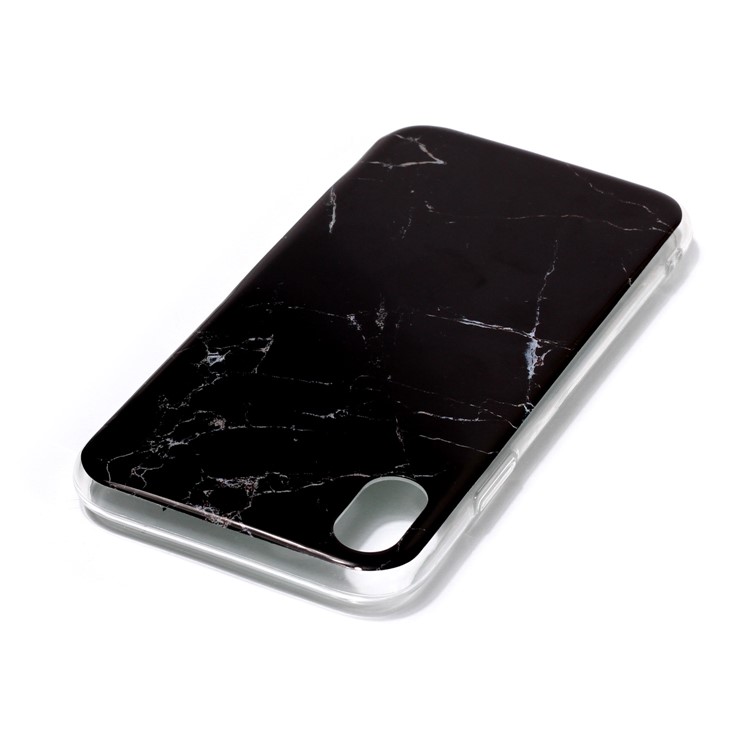 Pattern Printing IMD TPU Gel Cover Case for iPhone Xs Max 6.5-inch - Black Marble-3
