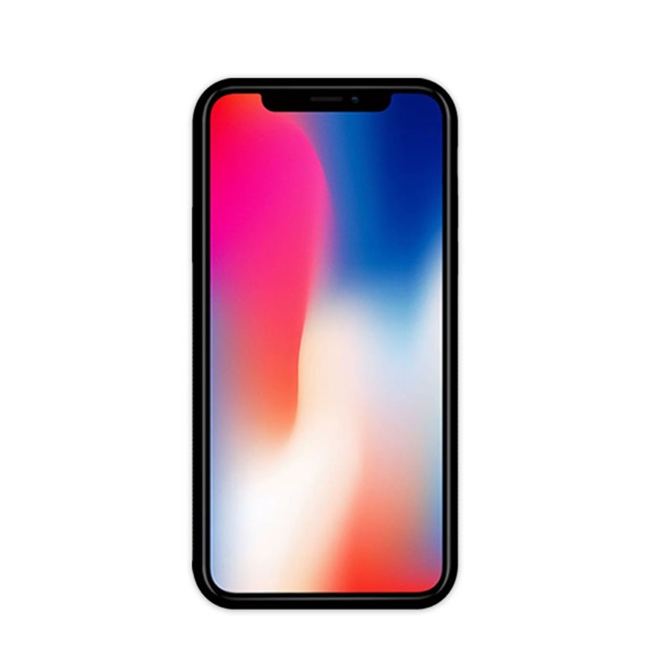 NXE Leaves Pattern Tempered Glass Back + TPU Hybrid Phone Case for iPhone X - Black-3