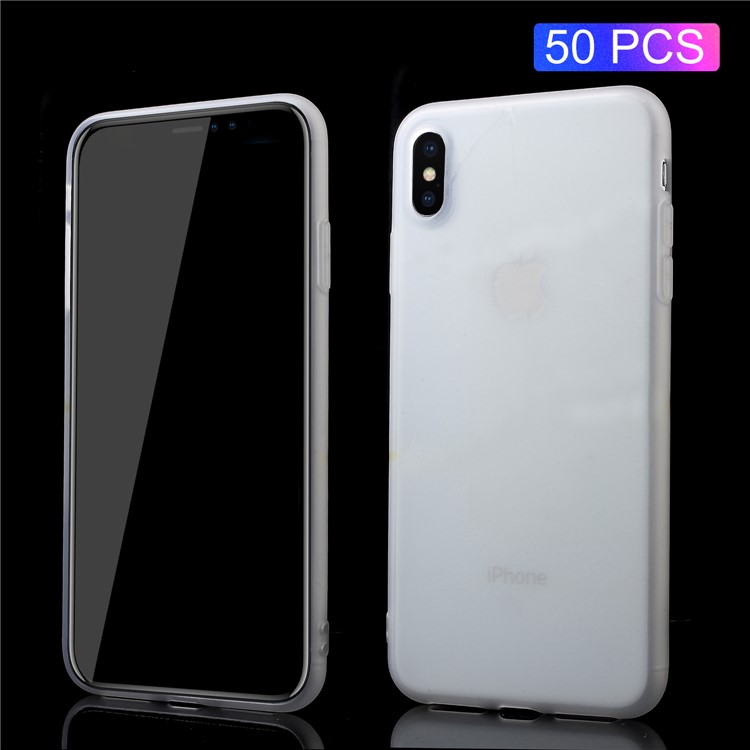 

50Pcs/Set Matte Pudding Soft TPU Protector Covers for iPhone XS Max 6.5 inch - Transparent, iPhone XS Max