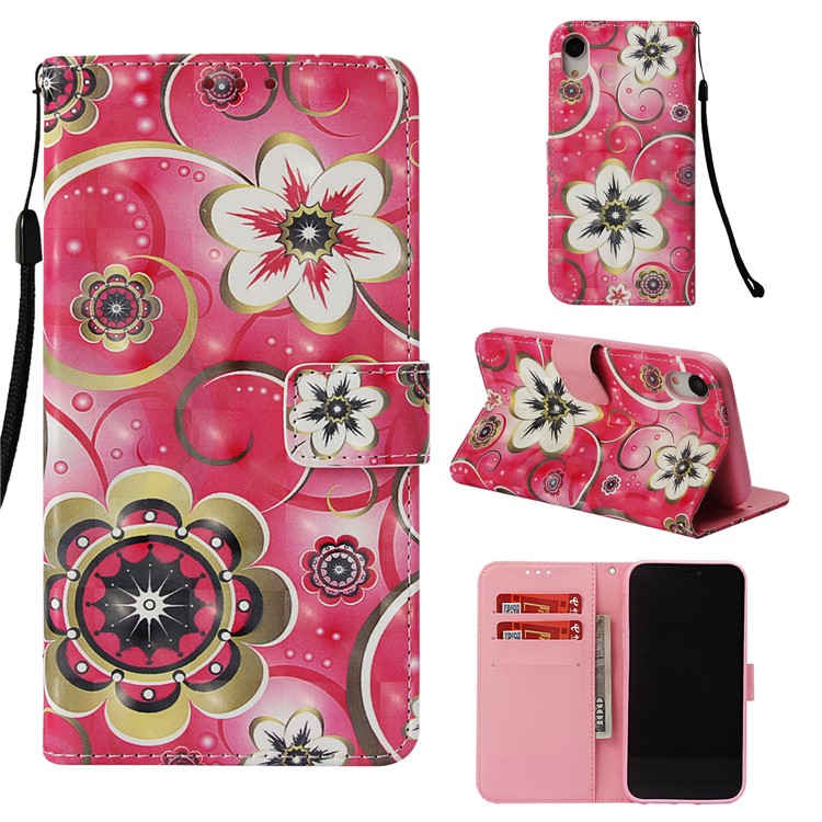 

Pattern Printing Light Spot Decor Leather Wallet Phone Shell Case for iPhone XR 6.1 inch - Vivid Flowers