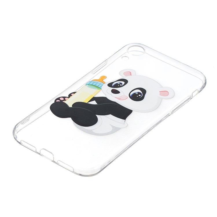 For iPhone 9 Pattern Printing Soft TPU Back Cover Protector - Panda Holding a Bottle-3
