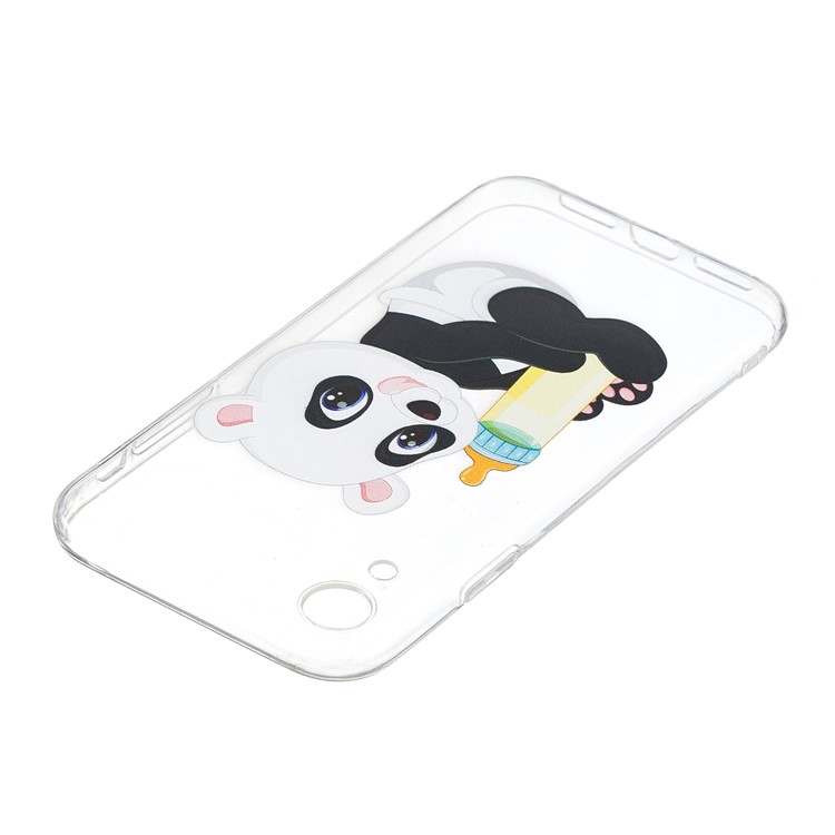 For iPhone 9 Pattern Printing Soft TPU Back Cover Protector - Panda Holding a Bottle-4