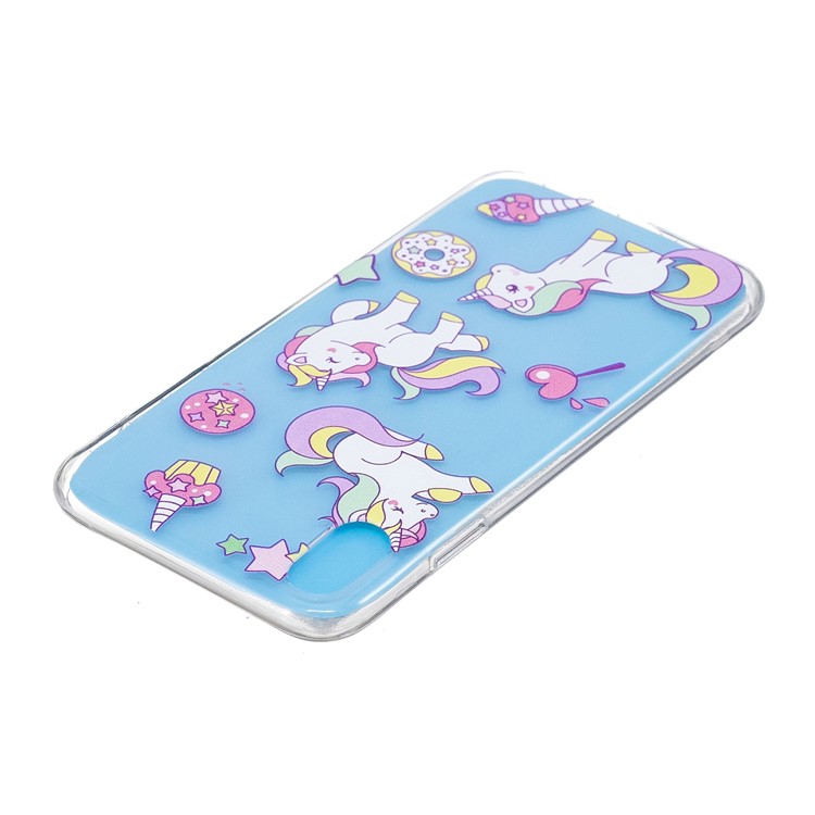 Embossment Patterned TPU Soft Protective Casing for iPhone 9 Plus - Playing Unicorns-3