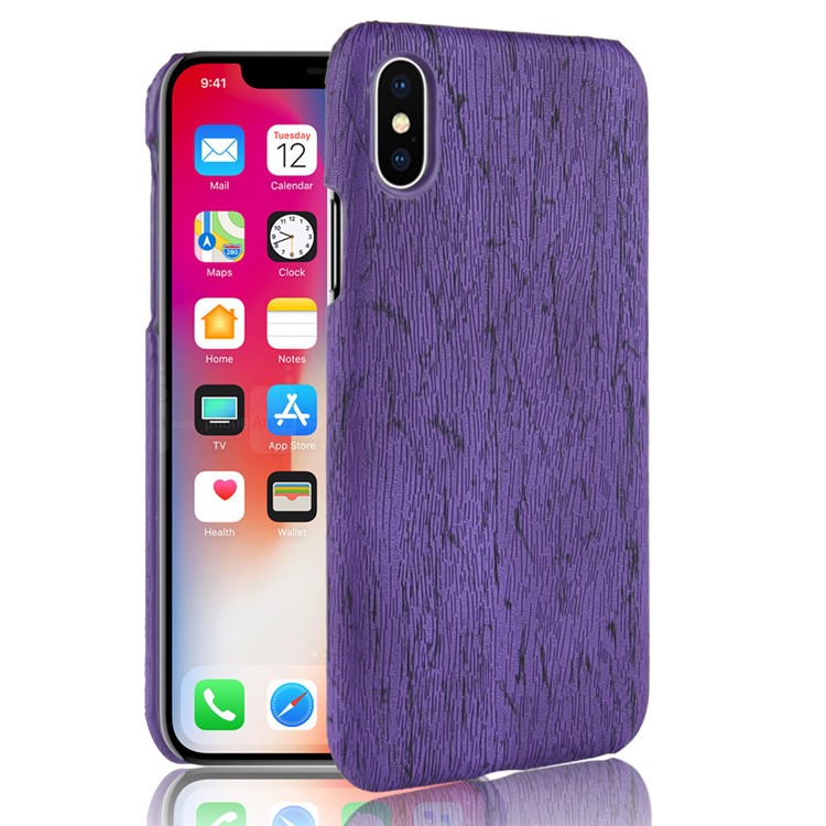 

Деревянная Текстура Кожаная Оболочка Для ПК С Защитой От ПК Для Iphone 9 Plus - Пурпурный