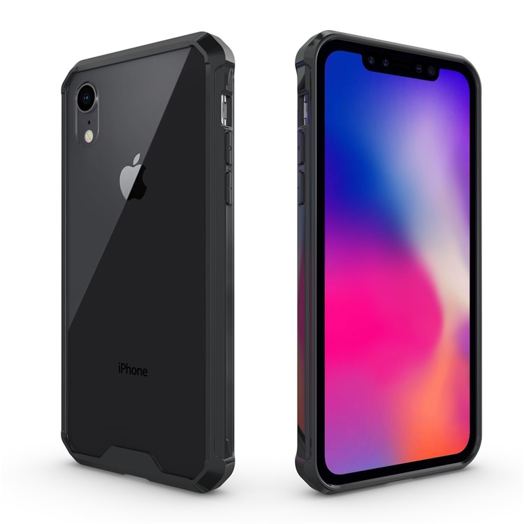 Clear Acrylic + Soft TPU Hybrid Phone Case for iPhone 9 - Black-10