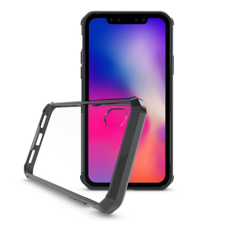 Clear Acrylic + Soft TPU Hybrid Phone Case for iPhone 9 - Black-12