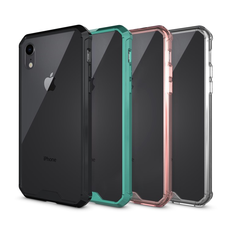 Clear Acrylic + Soft TPU Hybrid Phone Case for iPhone 9 - Black-13