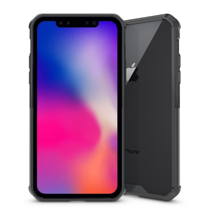 Clear Acrylic + Soft TPU Hybrid Phone Case for iPhone 9 - Black-3