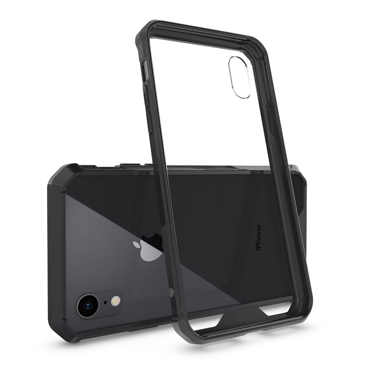 Clear Acrylic + Soft TPU Hybrid Phone Case for iPhone 9 - Black-4
