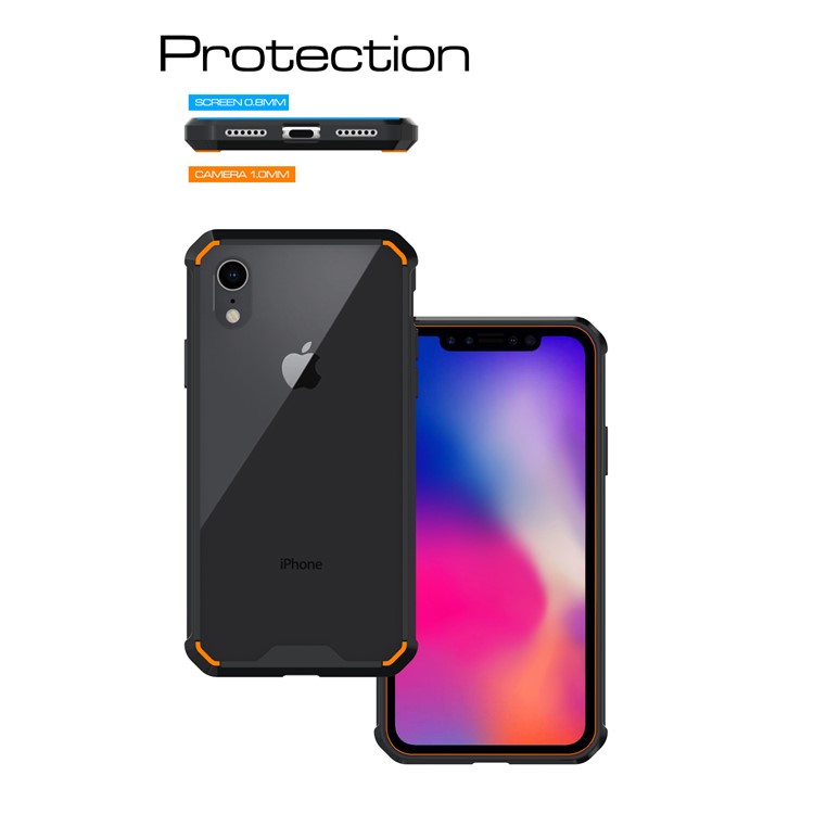 Clear Acrylic + Soft TPU Hybrid Phone Case for iPhone 9 - Black-5