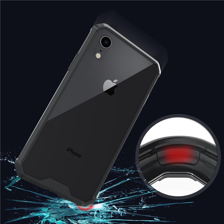 Clear Acrylic + Soft TPU Hybrid Phone Case for iPhone 9 - Black-6