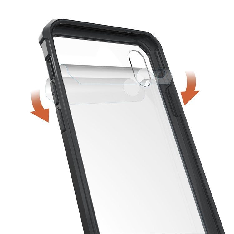 Clear Acrylic + Soft TPU Hybrid Phone Case for iPhone 9 - Black-7