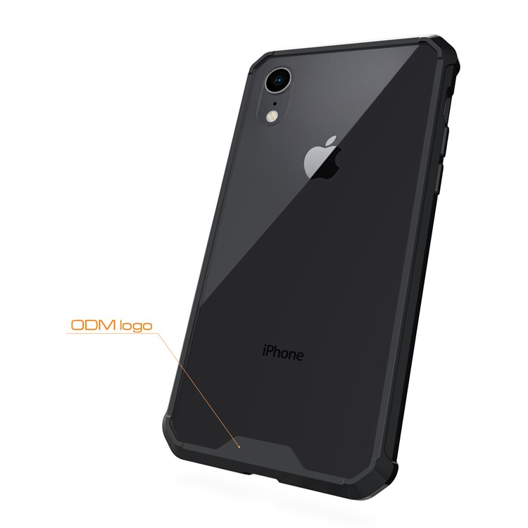 Clear Acrylic + Soft TPU Hybrid Phone Case for iPhone 9 - Black-8