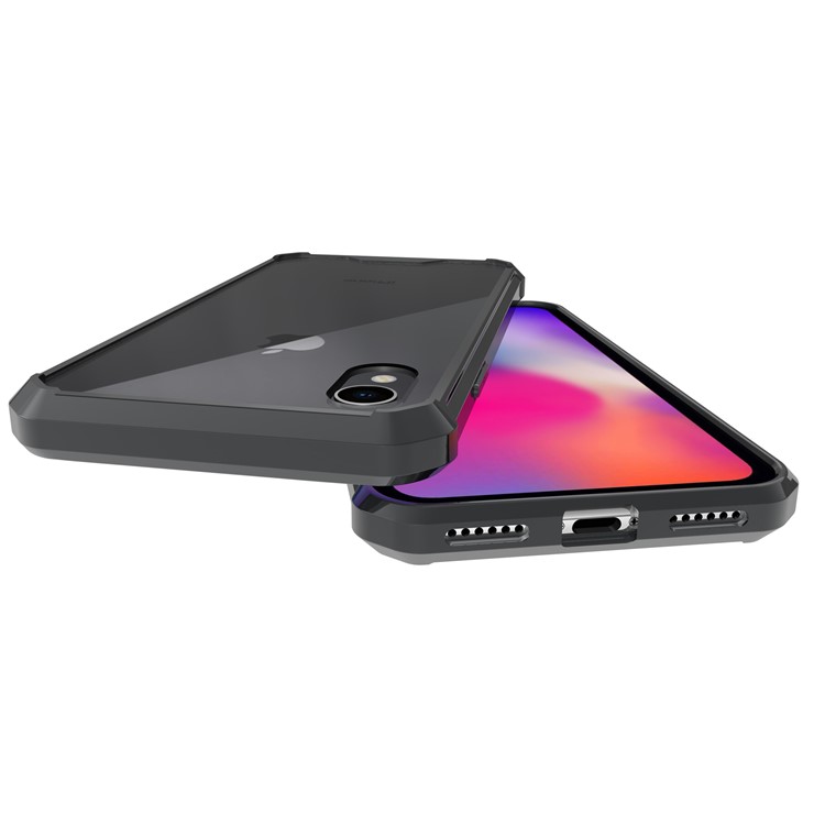 Clear Acrylic + Soft TPU Hybrid Phone Case for iPhone 9 - Black-9
