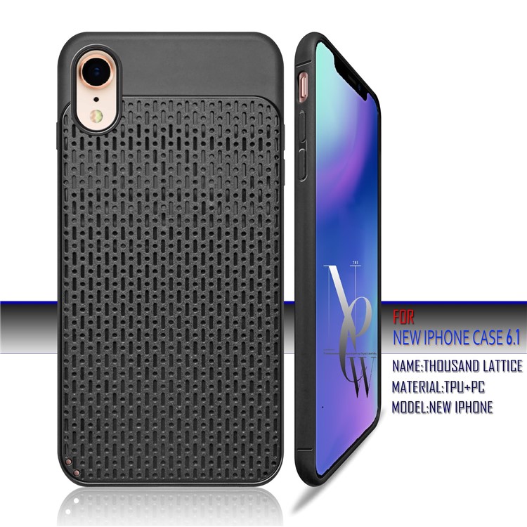 

Тысяча Решеток Модель PC + TPU Гибридный Телефон Аксессуар Для Iphone 9 - Черный