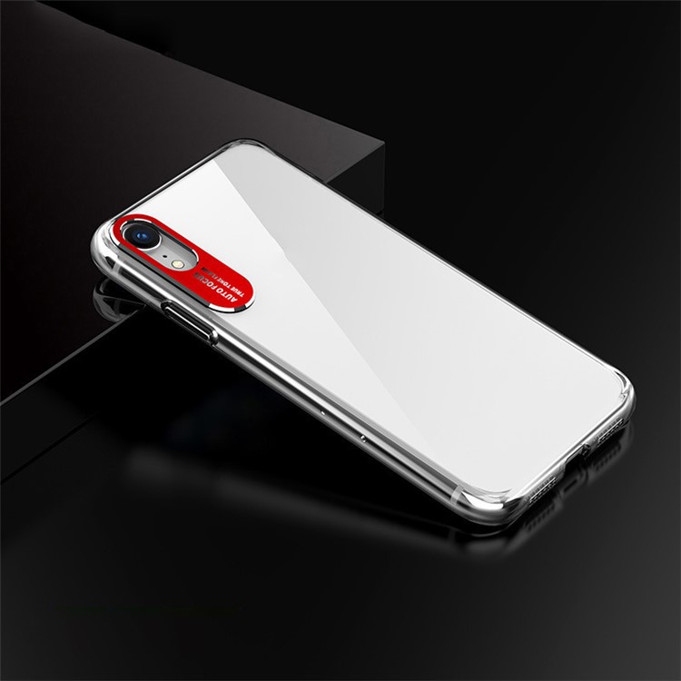 

Drop-proof Metal Bumper Plastic Phone Protection Back Hard Casing for iPhone XR 6.1 inch - Red
