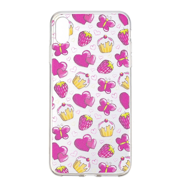 Pattern Printing IMD TPU Mobile Phone Shell for iPhone 9 Plus - Cake and Strawberry-2