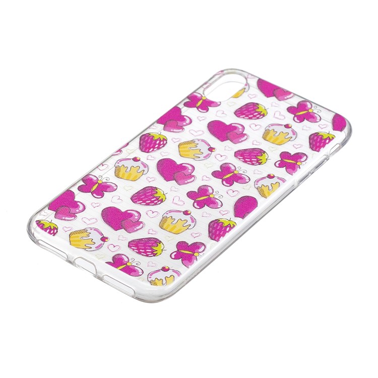 Pattern Printing IMD TPU Mobile Phone Shell for iPhone 9 Plus - Cake and Strawberry-3