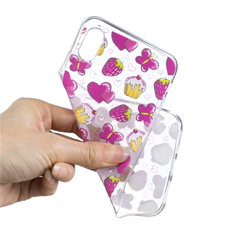 Pattern Printing IMD TPU Mobile Phone Shell for iPhone 9 Plus - Cake and Strawberry-5