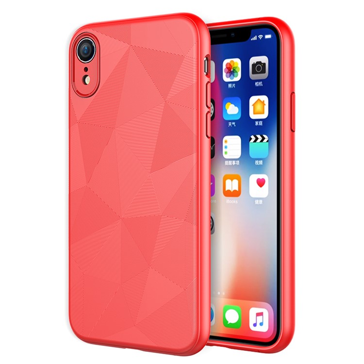 

Треугольник Шаблон TPU Противоскользящий Корпус Корпуса Телефона Для Iphone 9 - Красный, iPhone XR