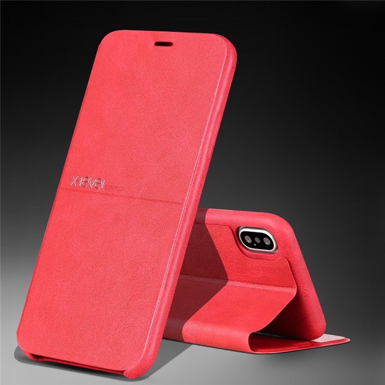 X-LEVEL Serie Extrema Funda Protectora De Cuero Para IPhone 9 - Rojo-1