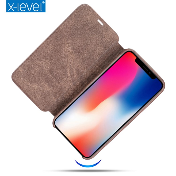 Custodia Per Cellulare X-LEVEL Serie Extreme Con Custodia In Pelle Per Iphone 9 - Caffè-5