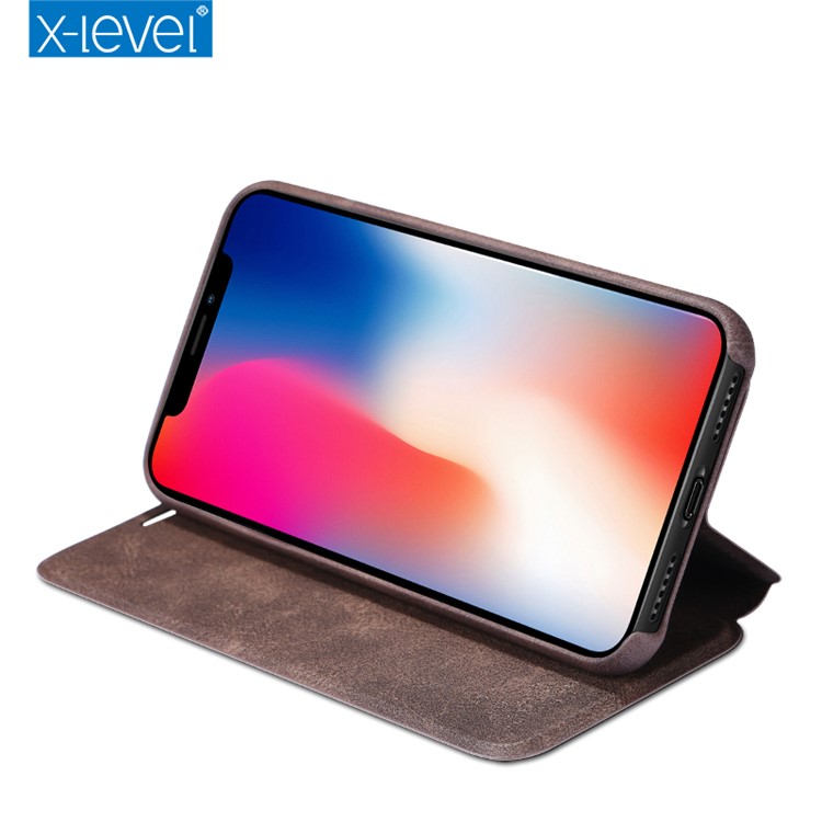 Custodia Per Cellulare X-LEVEL Serie Extreme Con Custodia In Pelle Per Iphone 9 - Caffè-7
