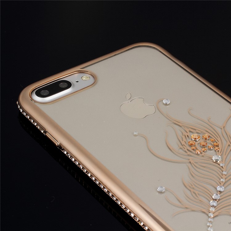 GIRLSCASE Electroplating Rhinestone TPU Case for iPhone 8 Plus / 7 Plus 5.5 inch - Feather-7