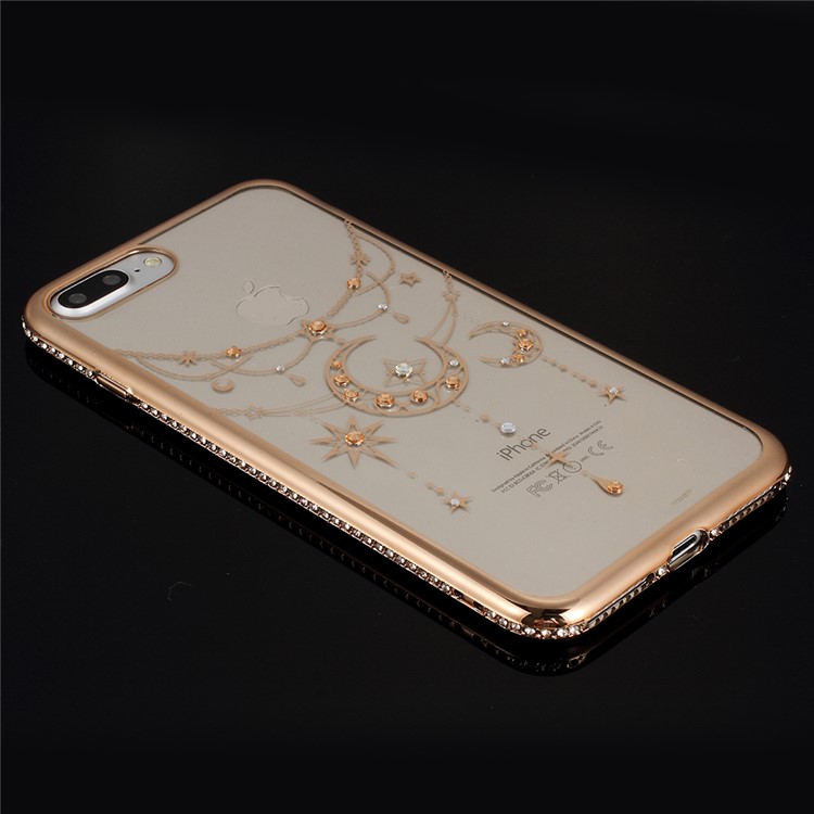 GIRLSCASE Electroplating Rhinestone TPU Cover Shell for iPhone 8 Plus / 7 Plus 5.5 inch - Moon-6