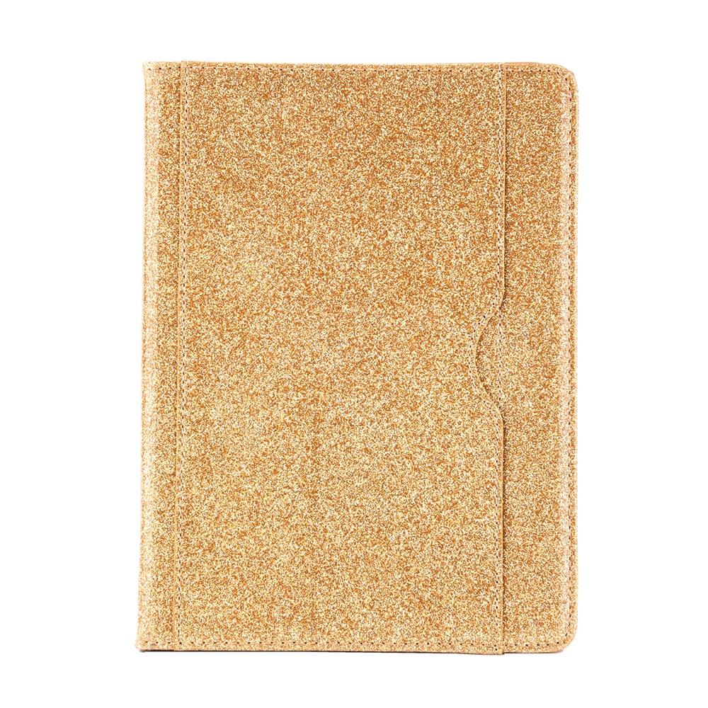 

Flash Powder Wallet Stand Leather Smart Cover Shell with Pen Slot for iPad Mini 4 / 3 / 2 / 1 - Gold, iPad mini 4