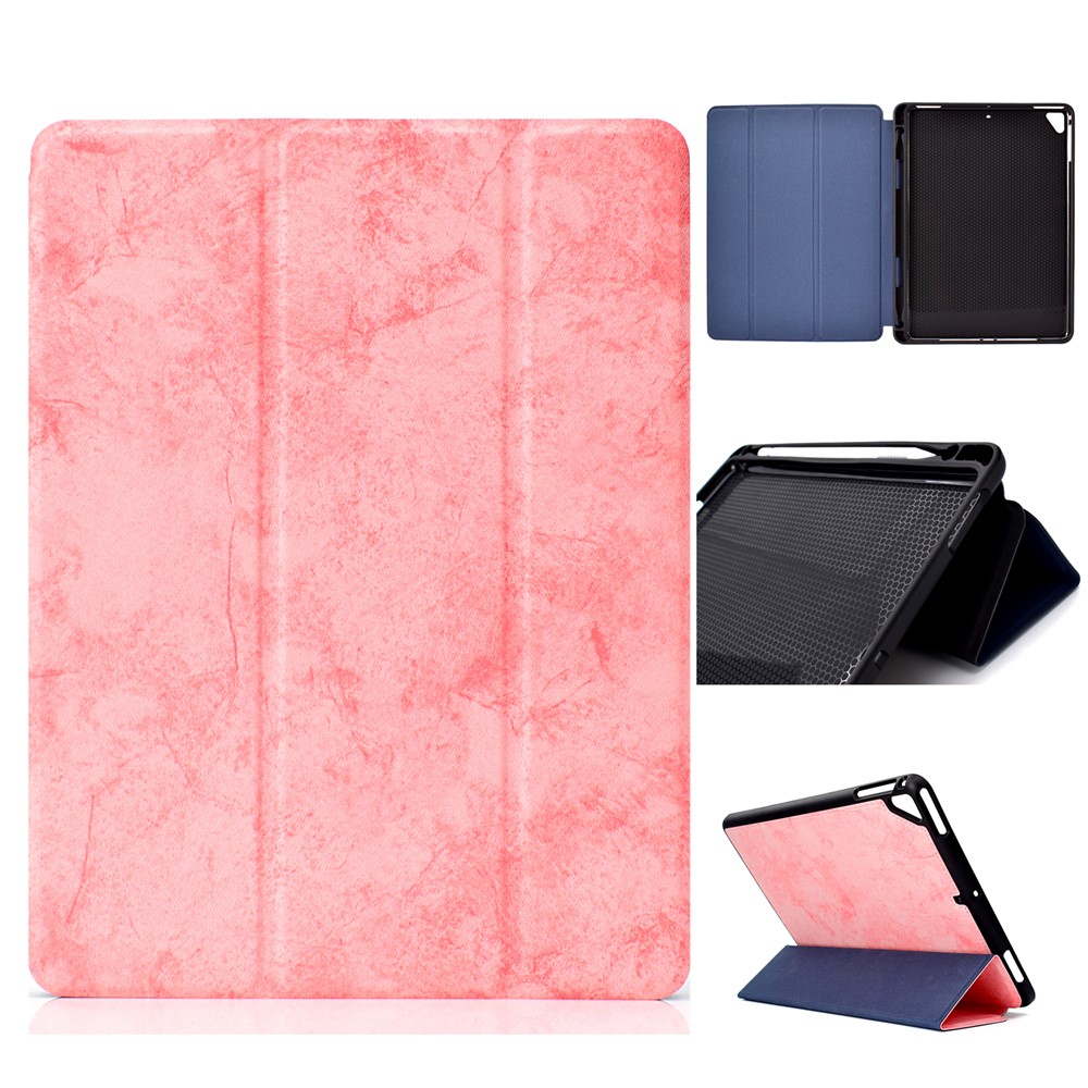 

Tri-fold PU Leather Stand Case for iPad Air / Air 2 / iPad 9.7-inch (2018) / iPad 9.7-inch (2017) - Pink, iPad Air 2
