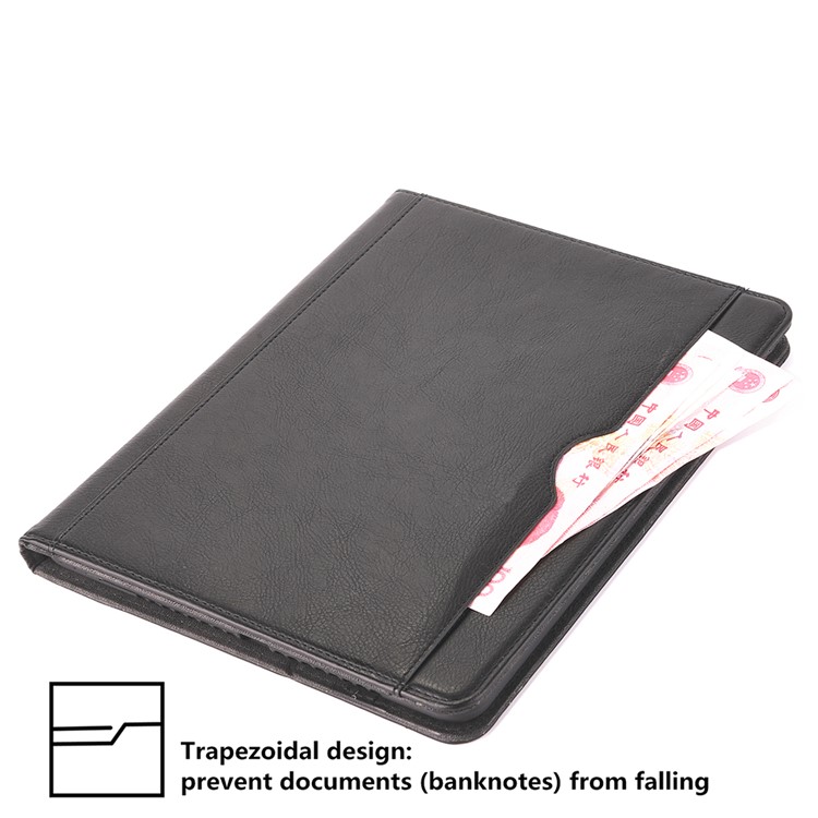 Business Style Wallet Stand PU Leather Smart Case with Pen Slot for iPad 9.7 (2018)/9.7 (2017)/Pro 9.7 (2016)/Air 2/Air - Black-11