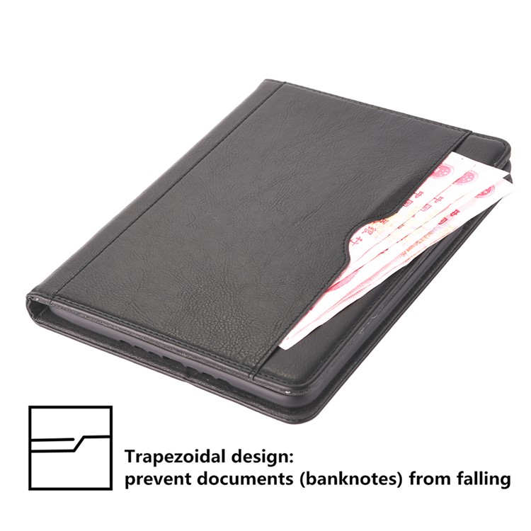 Business Style Wallet Stand PU Leather Smart Case with Pen Slot for iPad Mini 4 / 3 / 2 / 1 - Black-10
