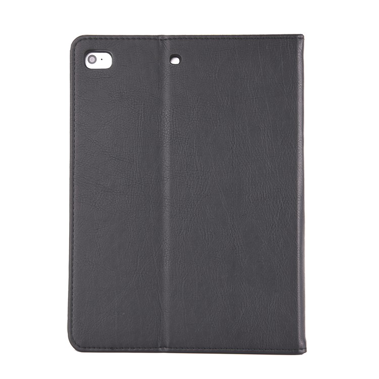 Business Style Wallet Stand PU Leather Smart Case with Pen Slot for iPad Mini 4 / 3 / 2 / 1 - Black-2