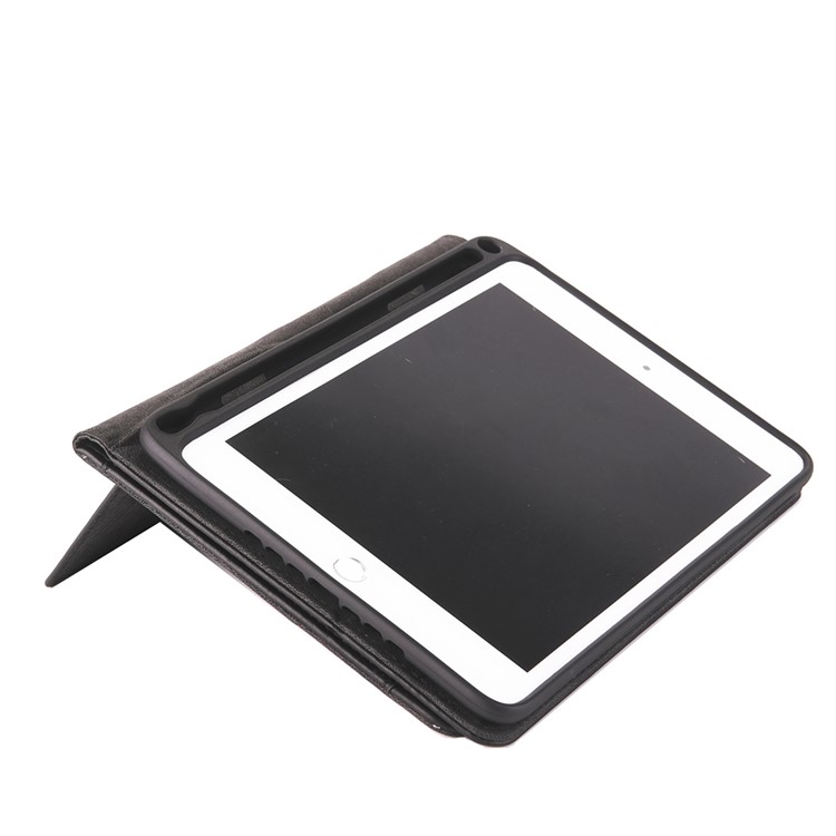 Business Style Wallet Stand PU Leather Smart Case with Pen Slot for iPad Mini 4 / 3 / 2 / 1 - Black-6