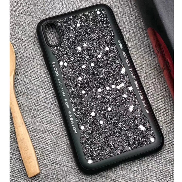 

Блестящий Флеш-накопитель Мягкий Чехол TPU Для Iphone X - Черный
