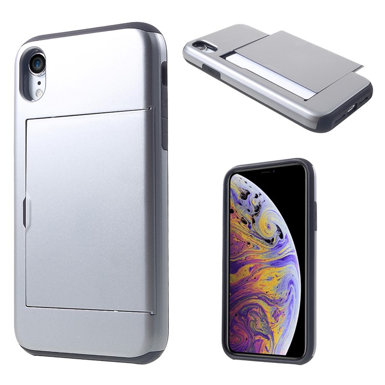 

Пластик + Гибридный Корпус TPU С Гнездом Для Карт Для Iphone 9 6.1 Inch - Серый, iPhone XR 6.1 inch