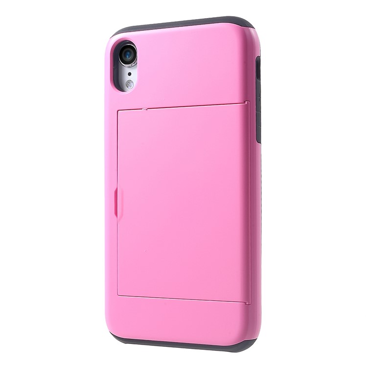 

Пластик + ТПУ Гибридный Корпус Мобильного Телефона С Слотом Для Карт Для Iphone 9 6.1 Inch - Розовый, iPhone XR 6.1 inch