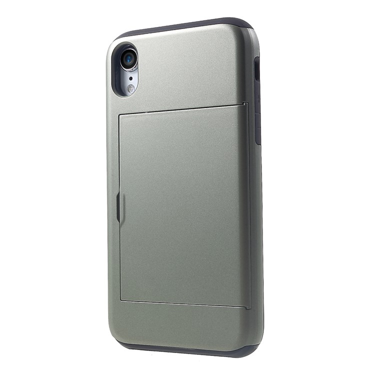 

Пластик + Корпус Гибридного Телефона TPU С Гнездом Для Карт Для Iphone 9 6.1 Inch - Армейский Зеленый, iPhone XR 6.1 inch