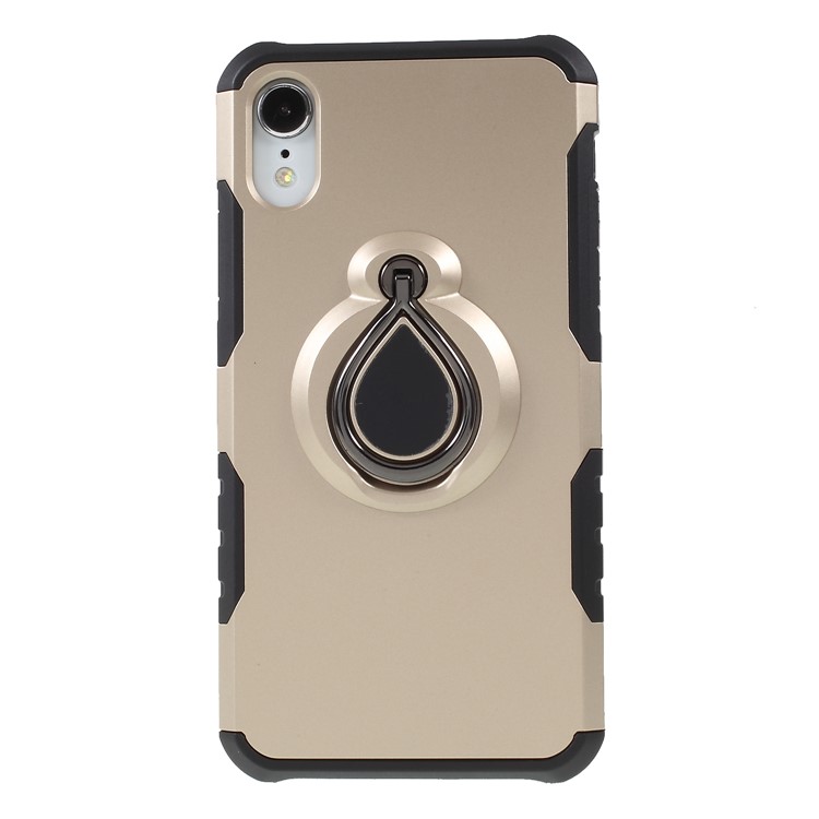

360° Rotating Kickstand PC + TPU Combo Mobile Case for iPhone XR 6.1 inch - Gold, iPhone XR 6.1 inch