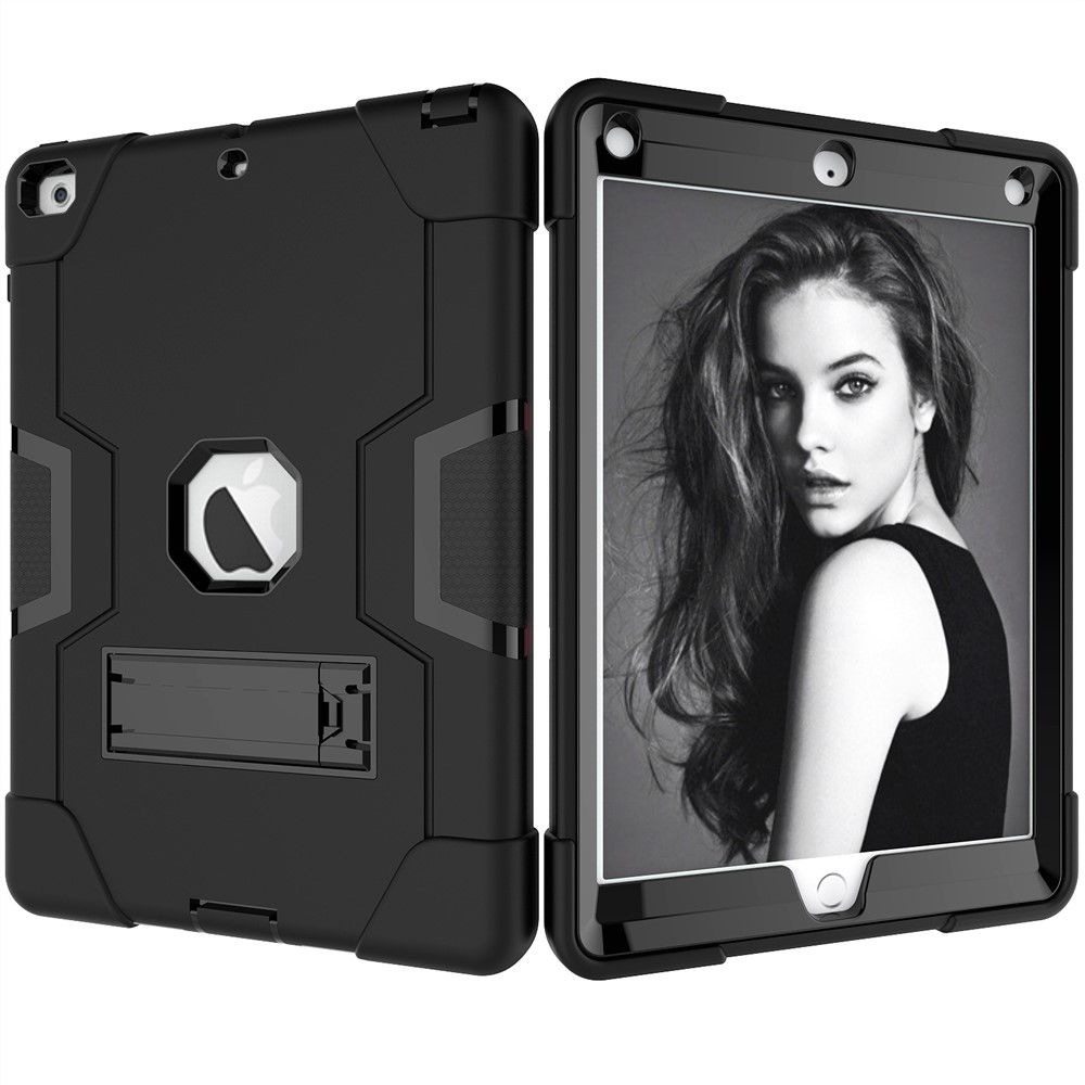 Étui De Protection Pour Tablette PC Silicone En Silicone Pour IPad 9.7 (2018) /9.7 (2017) - Tout Noir-3